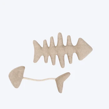 

Fish Bone Cat Toy Catnip Cat Toys Interactive Accessories Cotton Linen Cats Scratcher Pillow Cushions Pet Supplies Products