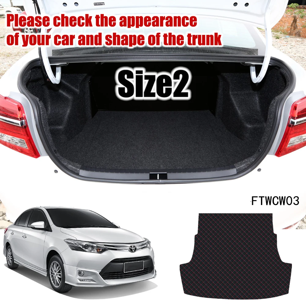 Leder Kofferraum Matte Für Toyota Vios Yaris 2013-präsentieren Stamm Boot  Mat Cargo Liners XP150 Tablett Slip Hinten vios fs Liner Pad - AliExpress