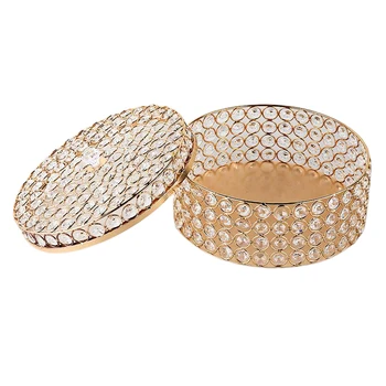 

Crystal Decorative Jewelry Box Organizer Maekup Ornaments Case Travel Storage