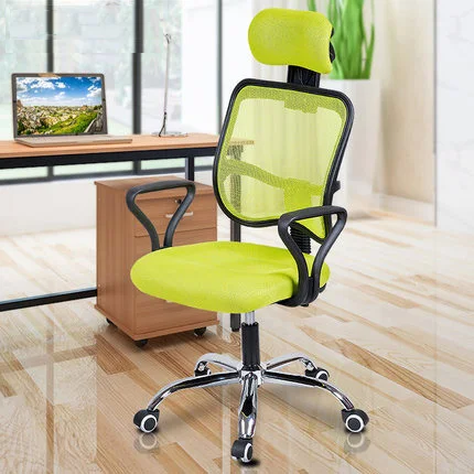 Green Black 2 Simple Computer Chair Home Office Chair Bow Computer Mesh Seat Leisure Lifting Backrest Turn Chair Metal Skeleton - Color: Green Black 2