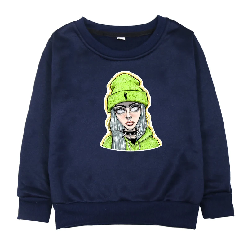 Новая детская толстовка с принтом Billie Eilish для маленьких девочек хлопковая Осенняя детская одежда для мальчиков, свитер флисовая одежда для детей возрастом от 2 до 14 лет - Color: Hoodies 2