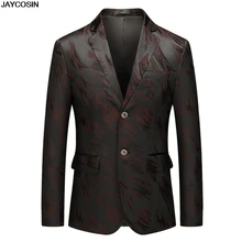 KLV,, пиджак, мужской повседневный винтажный пиджак с отложным воротником и длинным рукавом, с цветочным принтом, классический мужской пиджак, новинка 9916