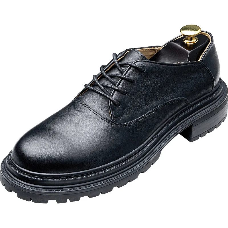 Lace-Up Men Dress Shoes Dress Shoes for Men High Quality Genuine Leather Spring Autumn British Retro Men Shoes All-match Cowhide