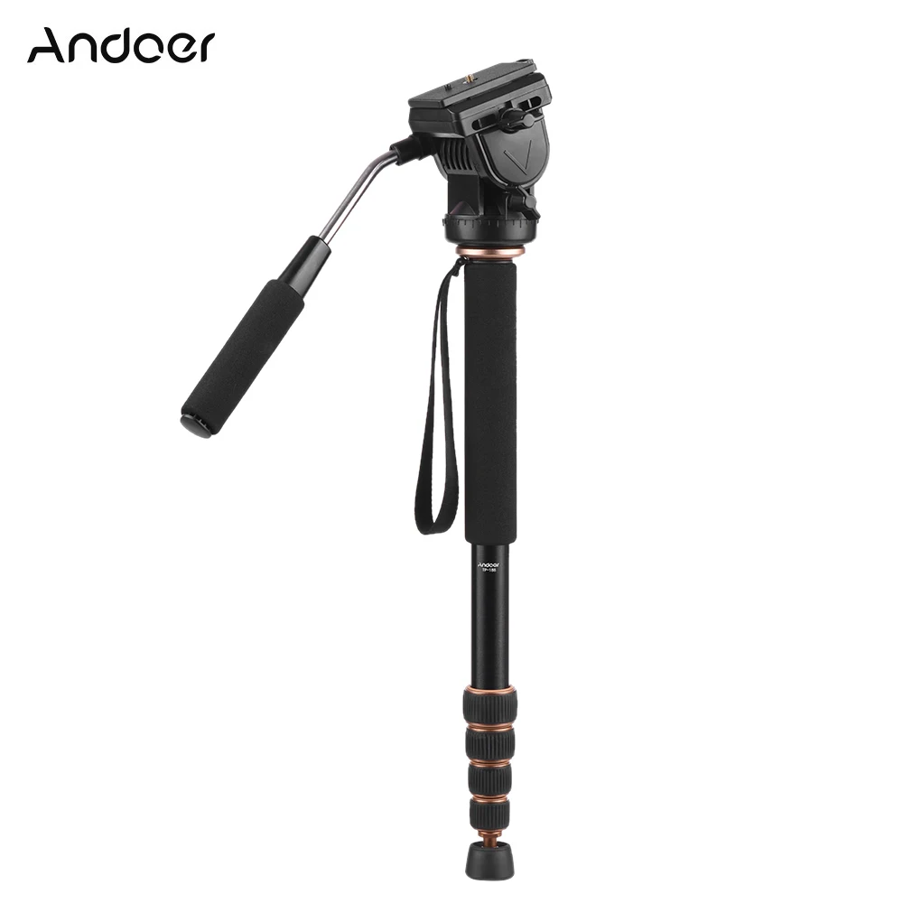 Andoer TP-188 160 см/6" выдвижной монопод из алюминиевого сплава с жидкой головкой Максимальная нагрузка 8 кг для Canon Nikon sony DSLR камеры