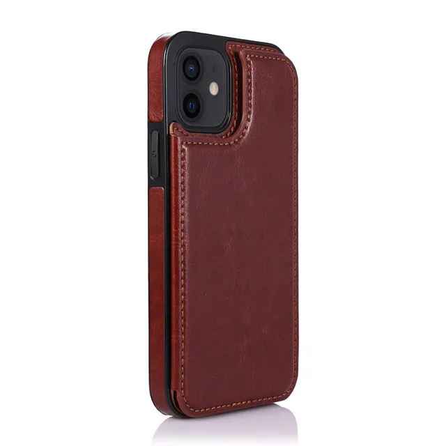thumbnail image 1 of Luxury Wallet PU Leather Case For iPhone 15 14 13 12 Mini 11 Pro XR XS Max X 7 8 Plus SE 2020 2022 Magnetic Card Slots Bag Cover, 1 of 5