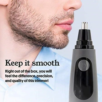 

HOT！-Professional Waterproof Nose Hair Trimmer, Men's Shaving Nose with LED Lights, Black
