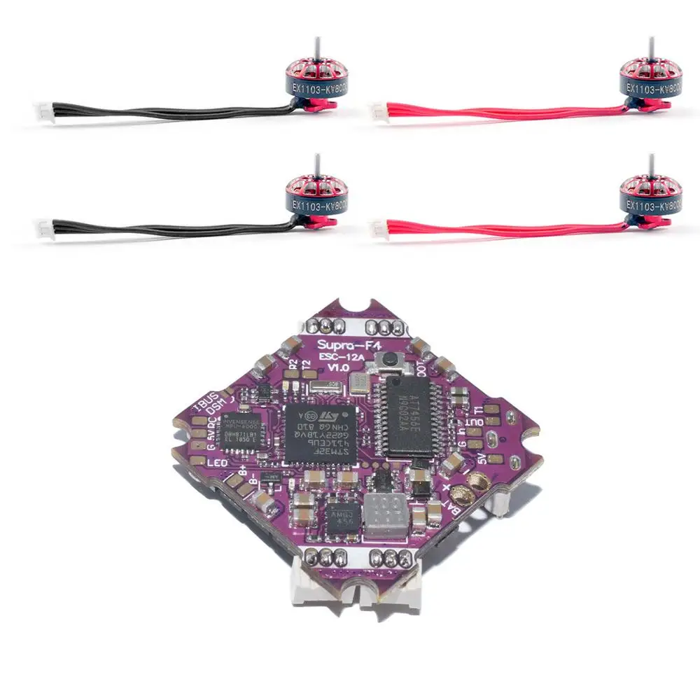 DIY FPV гоночный Дрон комбо 4x EX1103 бесщеточный мотор+ Supra-F4 F411 Контроллер полета AIO OSD BEC& 12A BL_S 2-4S 4в1 ESC - Цвет: F4 Combo 4x 8000KV