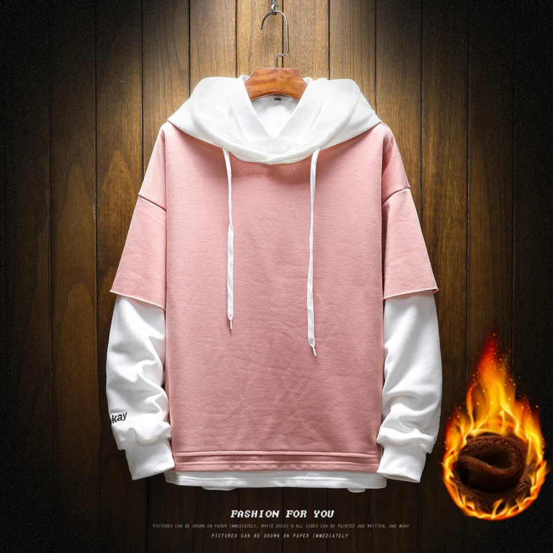 Мужская Флисовая Толстовка в стиле хип хоп с длинным рукавом|Толстовки и