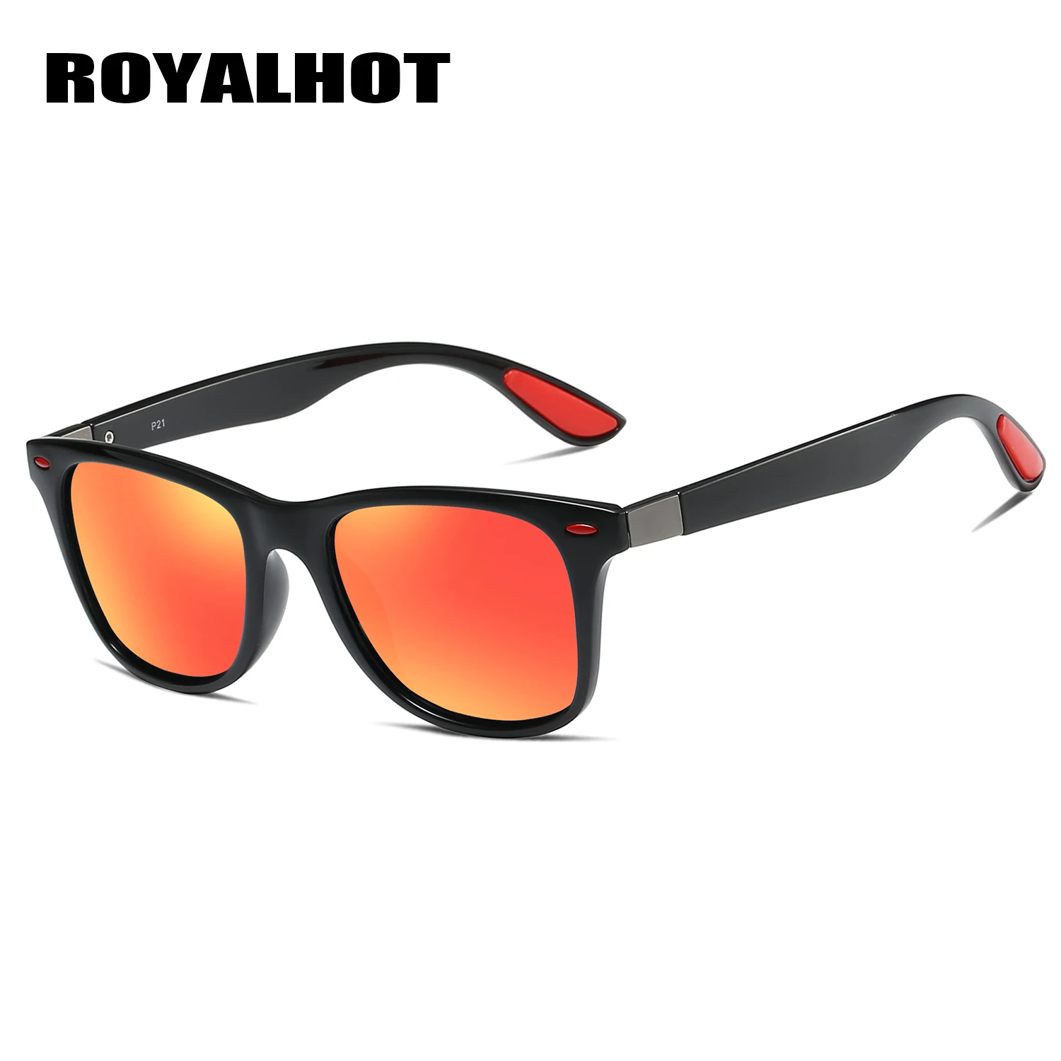 RoyalHot, мужские, женские, поляризационные солнцезащитные очки, прямоугольная, уютная оправа, солнцезащитные очки, очки для вождения, Затемненные, Oculos masculino, мужские, 900p59 - Цвет линз: red