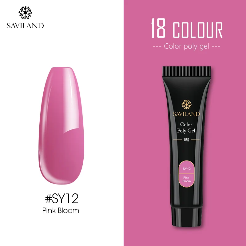 15ml SY12 SAVILAND цветной полигель для наращивания пальцев 24 Цвета УФ-гель для быстрого наращивания 30 г/15 г полигель-лак для ногтей Твердый Гель-лак для ногтей - Цвет: 15ml SY12