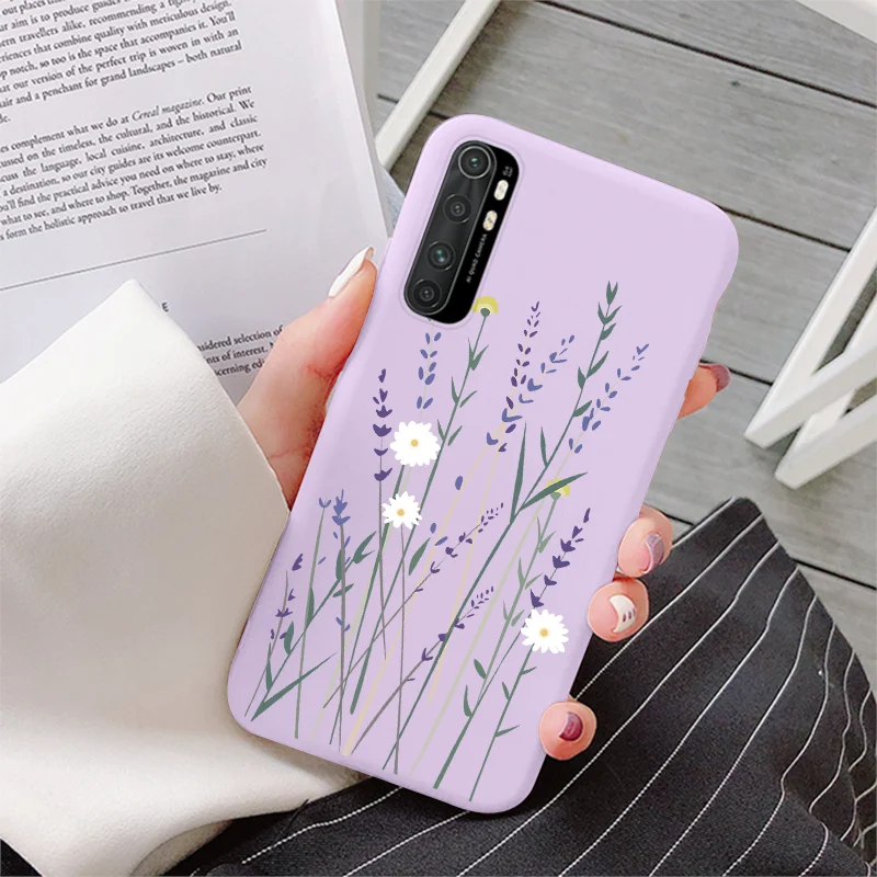 For Xiaomi Mi Note 10 Lite Case 6.47" Soft Silicone Back Cover For Mi Note10Lite MiNote10Lite Flower Dinosaur Protective Bumper samsung flip cover Cases & Covers