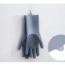 1 пара силиконовых перчаток для мытья посуды с чистящей щеткой, перчатки для мытья кухонной посуды, перчатки для мытья посуды