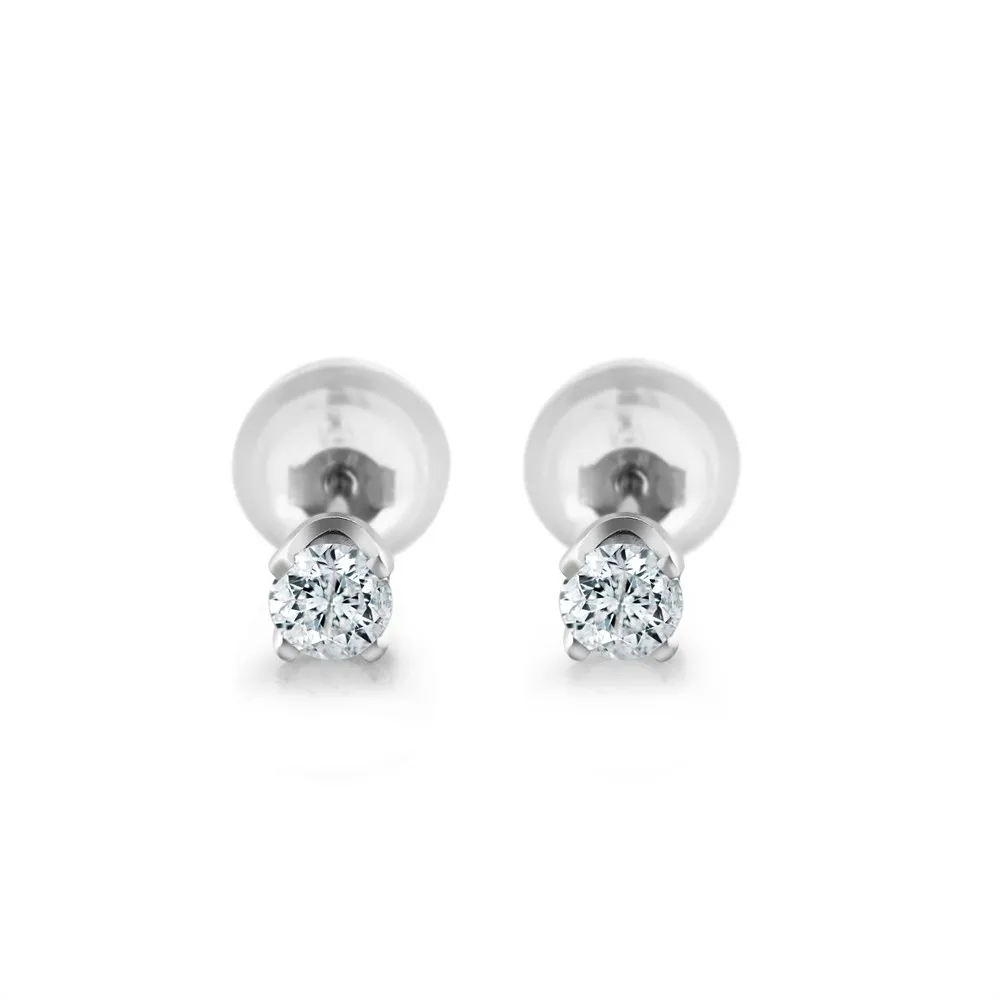 GemStoneKing, бриллиантовые ювелирные изделия, 14 к, твердое белое золото, 1/3 Cttw, натуральный бриллиант, серьги-гвоздики для женщин