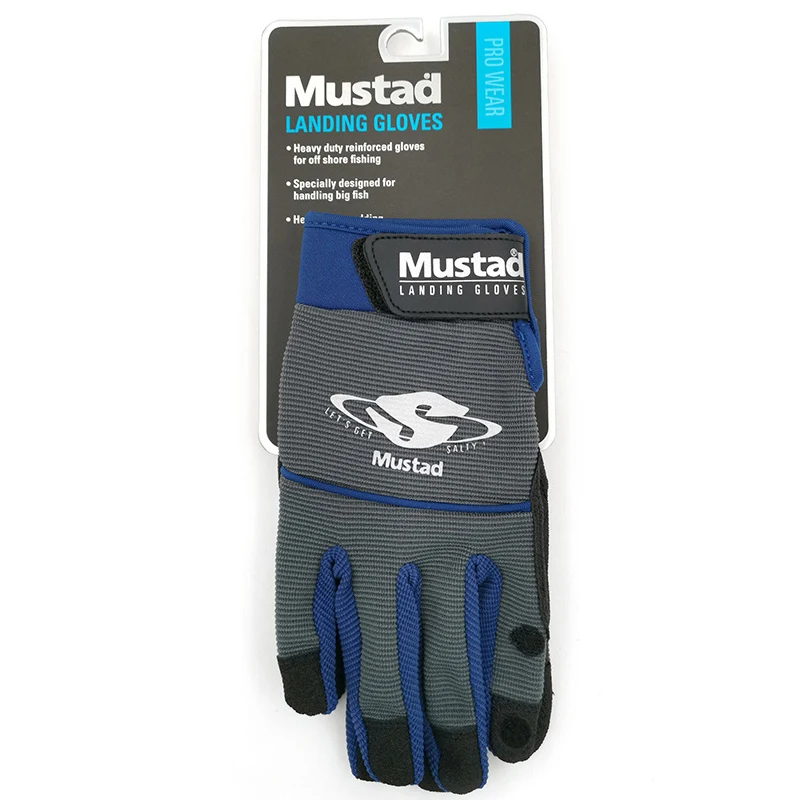 Mustad GL001 Fishing Accessories Waterproof Mesh Outdoor Kayak Hiking All Finger Landing Men's Fishing Gloves