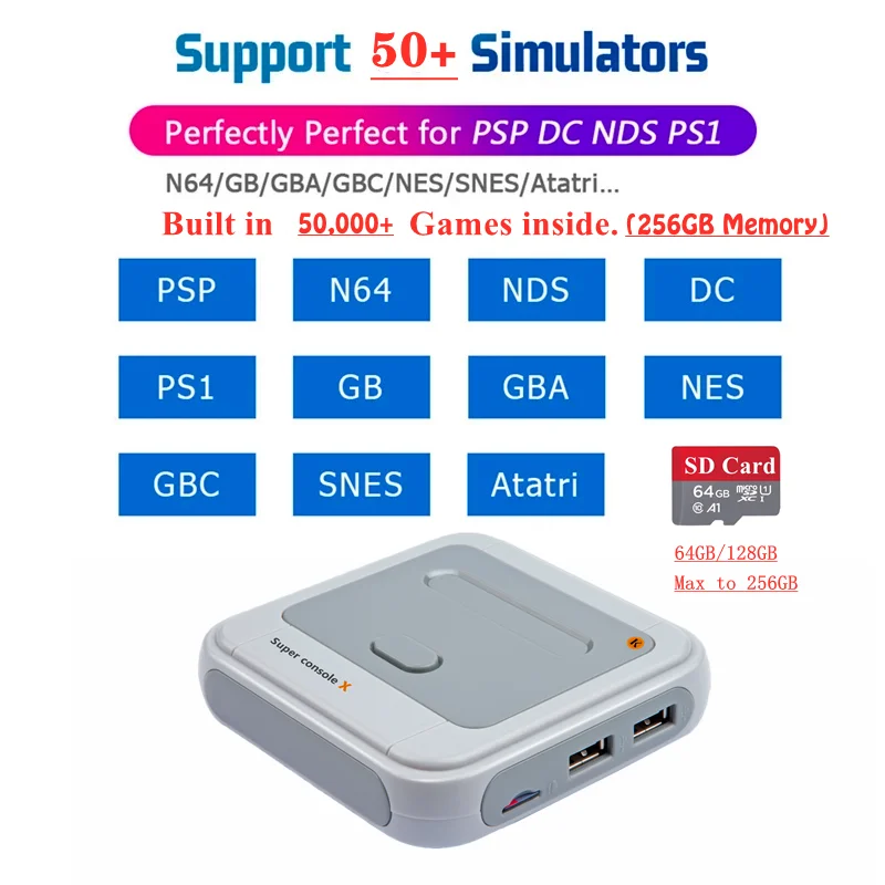 HEYNOW HDMI выход супер ТВ Видео игровая консоль X для PS1/N64/DC 50 + эмуляторы 50000 игры