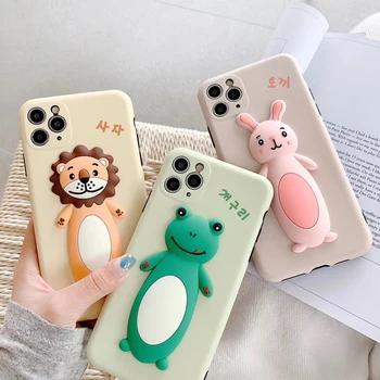 

Cute 3D Animal Phone Case for iPhone X XS XR 11 Pro MAX Soft Back Cover for iPhone 7 8Plus SE2 Capa Ladies Phone Cases Gift