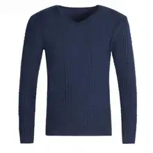 Хлопковый мужской свитер с длинным рукавом, пуловеры, верхняя одежда, мужские свитера с v-образным вырезом, топы, свободная Однотонная вязанная одежда, 7 цветов, Новинка