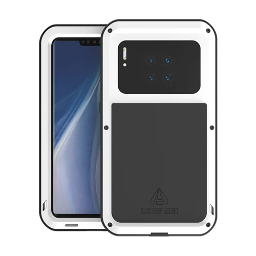 white Для huawei mate 30 Pro Чехол LOVE MEI металлический алюминиевый+ Гибридный Силиконовый противоударный грязеотталкивающий защитный чехол для huawei mate 30 Pro Чехол - Цвет: white