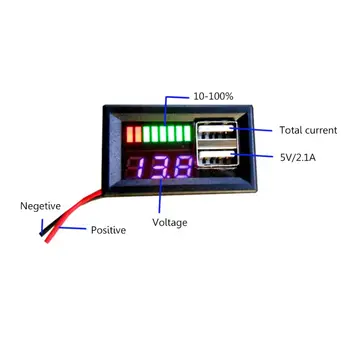 

Blue LED Digital Display Voltmeter Mini Voltage Meter Volt Tester Panel For DC 12V Cars Motorcycles Vehicles USB 5V2A output
