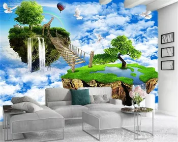 

Custom 3d Landscape Wallpaper Heavenly Steps Waterfall Beautiful Landscape of Trees Interior Decoration Wallpaper