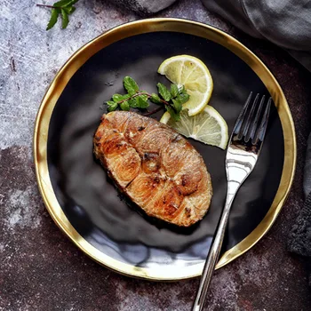 

8/10inch Plate Dish Set Black Coincidence Tableware Set Plate Sets Kitchen Appliances Kitchen Supplies Western Steak Pasta Plate