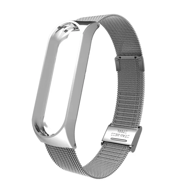silver Ремешок для Xiaomi mi 4 металлический ремешок для наручных часов mi Band 4 браслет из нержавеющей стали ремешок для Xiaomi mi ремешок 4 сменные браслеты - Цвет ремешка: silver