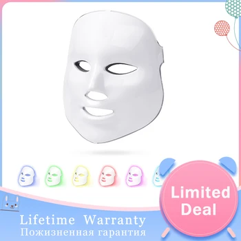 

Skin Care 7 Colors Led Facial Mask Led Korean Photon Therapy Face Mask Machine Light Therapy Acne Mask Neck Beauty Led Mask