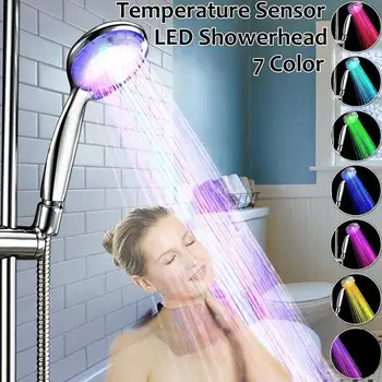 

Led Shower Head Colorful Luminous Bathroom Shower Head Household Led Temperature Head Creative Control Shower D1J6