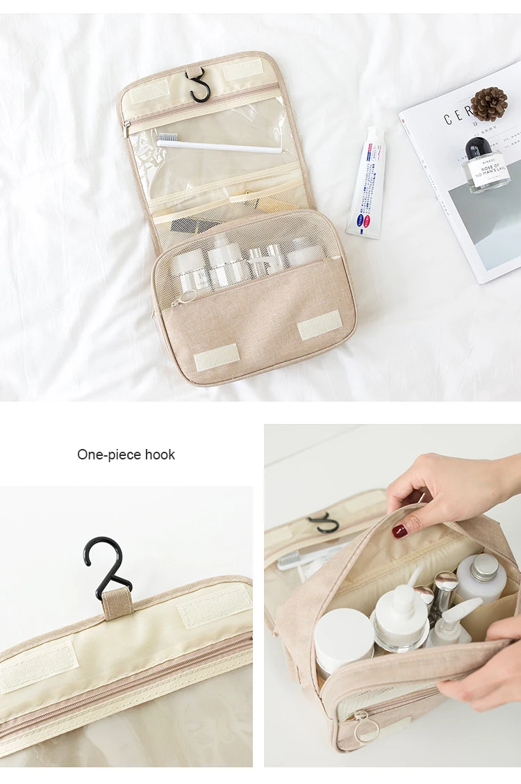 Travel Cosmetic Bag Ladies Zipper Cosmetic Bag Large-Capacity Storage Box Handbag Storage Bag Wall-Mounted Storage Wash Bath Bag