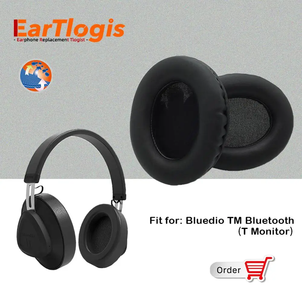 EarTlogis Replacement EarPads for Bluedio TM T Monitor Bluetooth Headset Parts Earmuff Cover Cushion Cups pillow