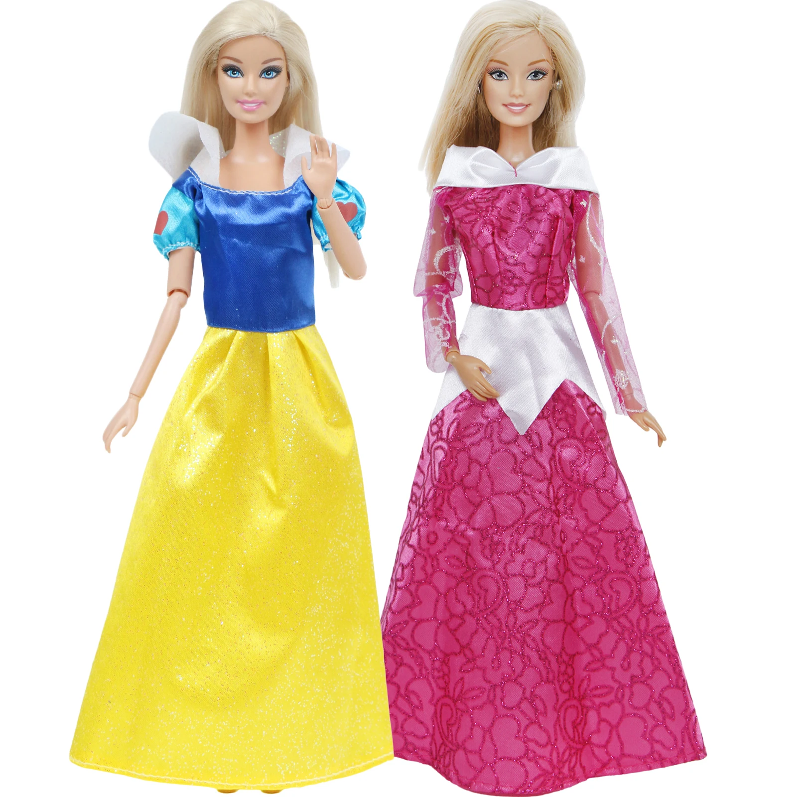 achterlijk persoon trog Rubriek 2 Sets Klassieke Sprookje Prinses Jurken Cosplay Sneeuwwitje Doornroosje  Outfit Doll Accessoires Kleding Voor Barbie Pop| | - AliExpress