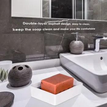 

Practical Double-side Soap Holder Durable Stainless Steel Soap Tray Portable Rectangle Drainer Rack for Home Bathroom