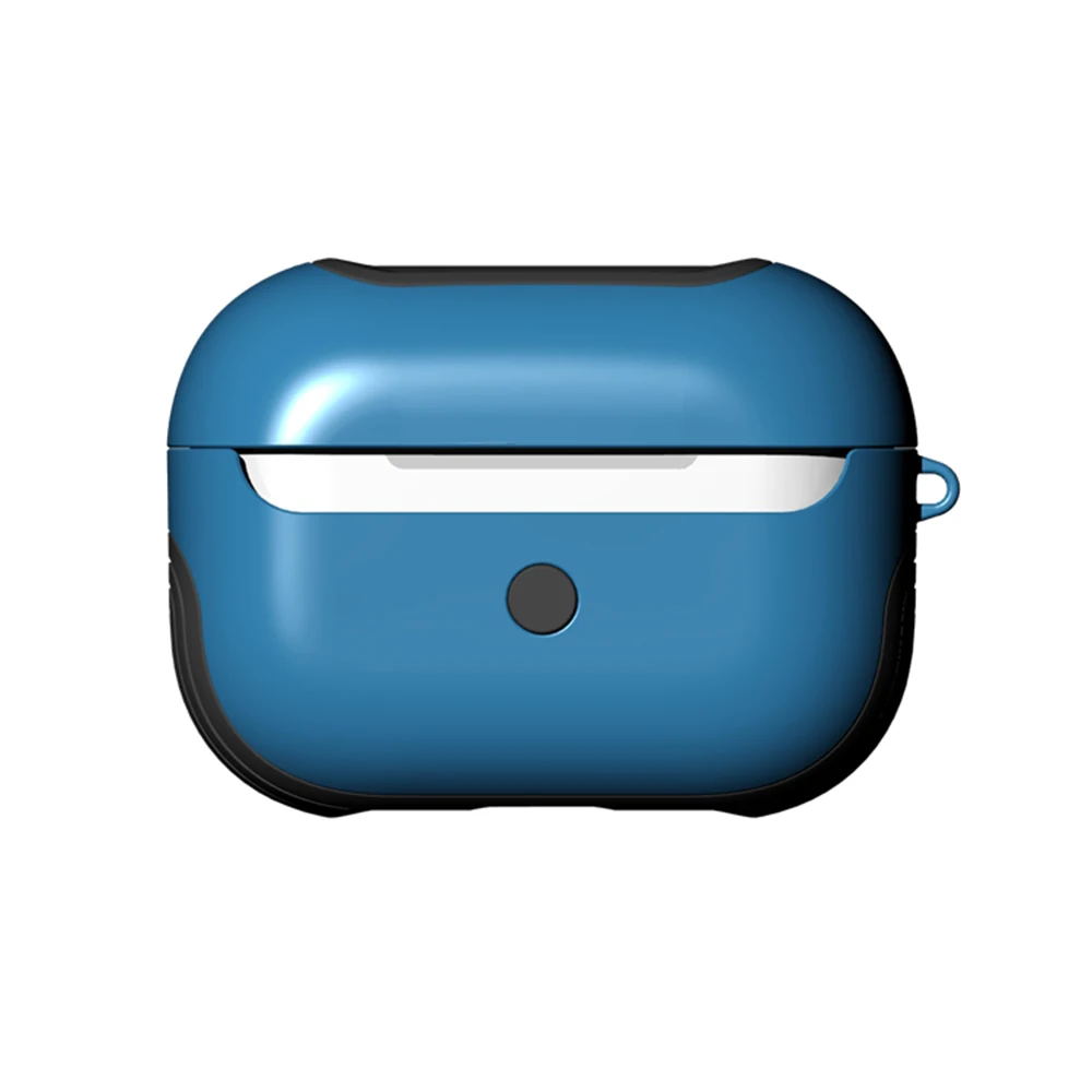 Синий Кожаный чехол для наушников для AirPods Pro Чехол TPU PC Защитная кожа для Аксессуары для AirPods Organization Storage - Цвет: Синий