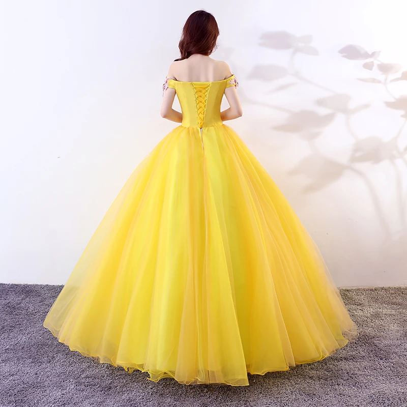 Ball Gown Quinceanera Dresses Gold Evening Dress Long Formal Prom Gowns For Sweet 16 Teens Birthday Party