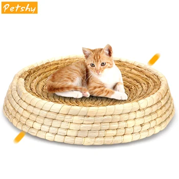 

Petshy Natural Handmade Knitted Cat Cat Scraper Toys Cats Sleeping Bed Pad Mats Pet Cat Scratch Guards Claw-point Protector