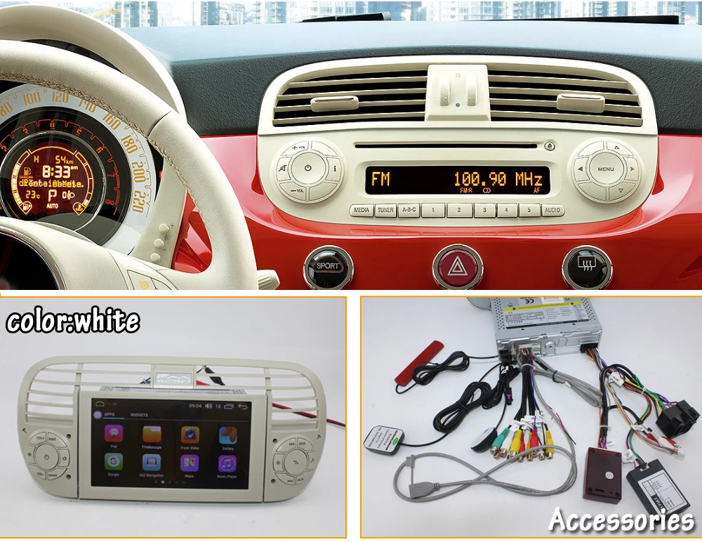 Discount Liislee Android For Fiat 500 For Abarth 2007~2016 Stereo Carplay Radio GPS Navi Navigation Screen Multimedia System DVD Player 7