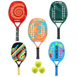 New Professional Carbon Fiber Beach Tennis Racket Adult Outdoor Sports Racket Non-slip and Sweat-proof Racket Accessories