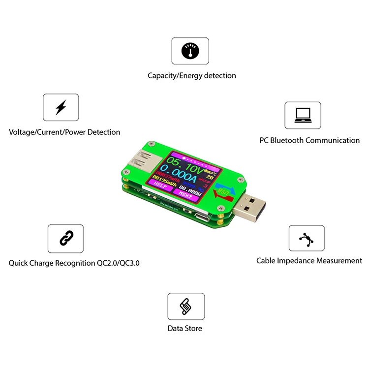 

UM24C Universal Bluetooth USB Pen Tester Digital Bluetooth Voltmeter Ammeter Thermometer