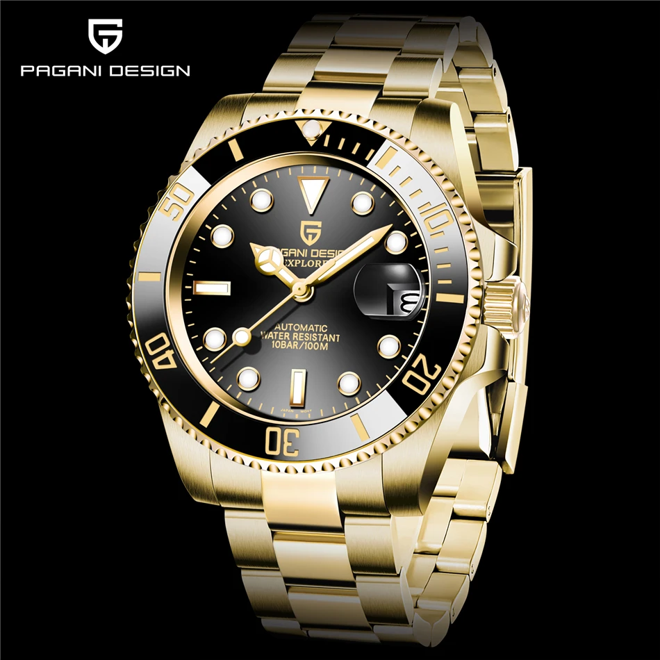 PAGANI DESIGN 40MM Men's Automatic Watch Luxury Sapphire Glass Mechanical Watch Stainless Steel Fashion Sports Waterproof Watch