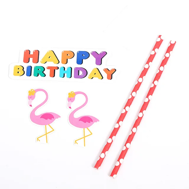 New Flamingo Birthday Party Disposable Tableware Set Party Paper Plate Napkin Napkin Summer Hawaii Flamingo Event Party Supplies Insert 1pc