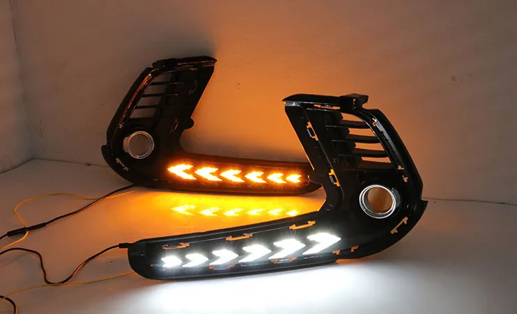 EOsuns led drl дневные ходовые огни для hyundai elantra с динамическим движущимся желтым поворотником и синим ночным светом