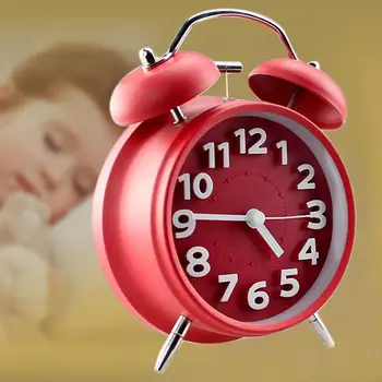 

Double Bell Silent Alarm Clock Metal Alarm Clock Alarm Clock Home Decor Digital Display Gift Livingroom Fashion Portable