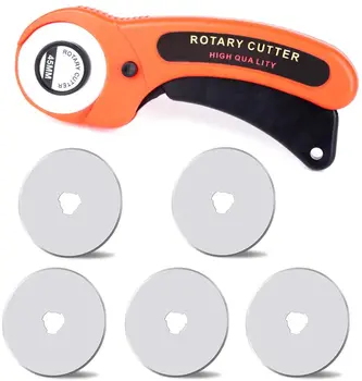 

LMDZ 45mm Rotary Cutter Tool With 5 Pcs 45mm Replacement Blades Ergonomic Rotary Cutter Tool for Quilting Sewing Arts Crafts