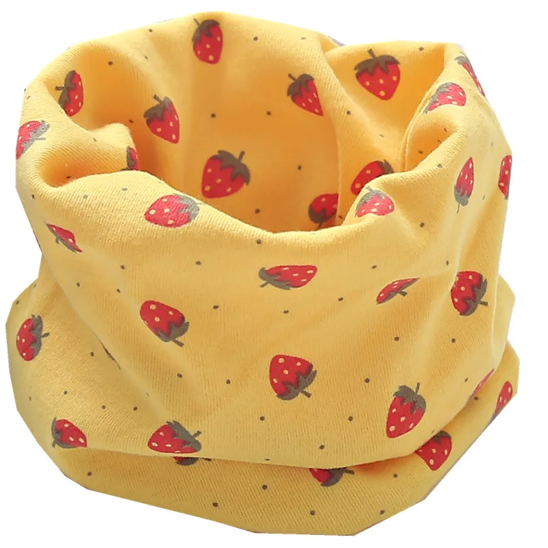 yellow strawberry 1 предмет, хлопок, детский шарф, Осень-зима, детские шарфы, Детские воротники, шарф с круглым вырезом для девочек, весенне-осенний шарф для мальчиков - Цвет: yellow strawberry