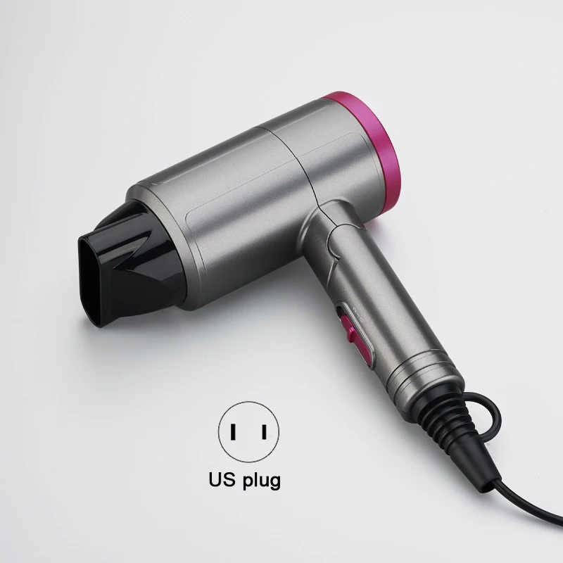 US plug Портативный мини-фен для волос, складной анион, фен, металлическая краска-спрей, 1200 Вт, многофункциональные легкие инструменты для волос для путешествий - Цвет: US plug