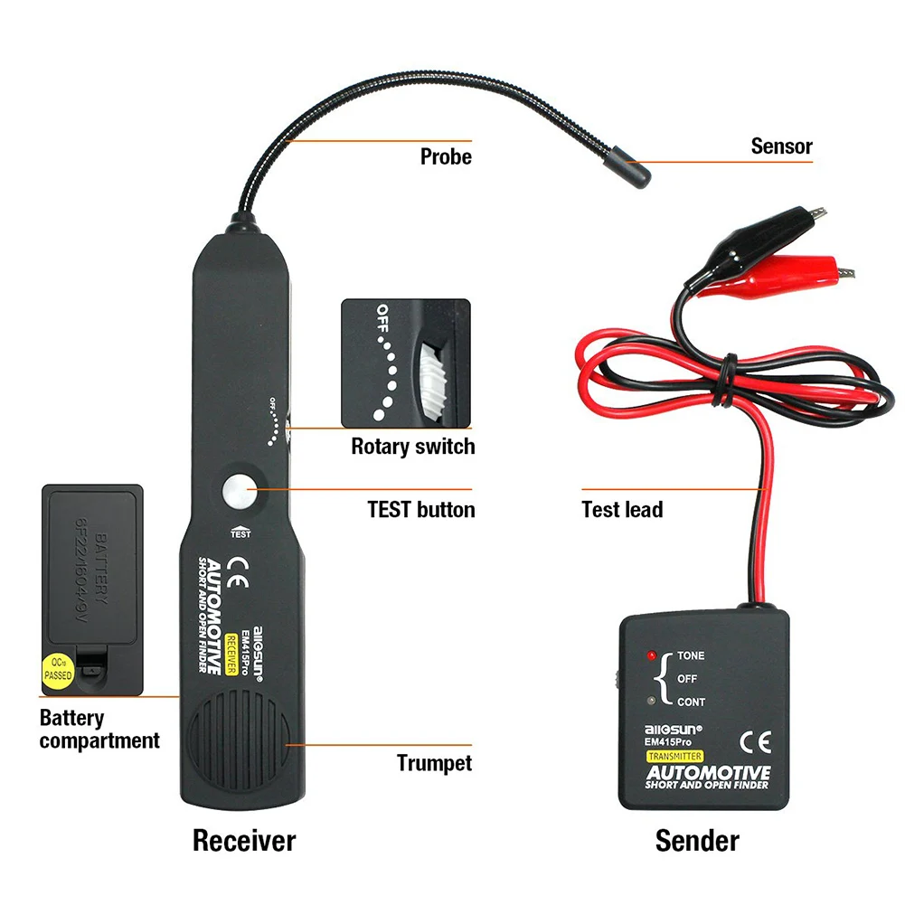 6-42V Universal Automotive Car Cable Wire Tester Tracker Vehicle Accessory for Detecting Short & Open Circuit Finder Tester