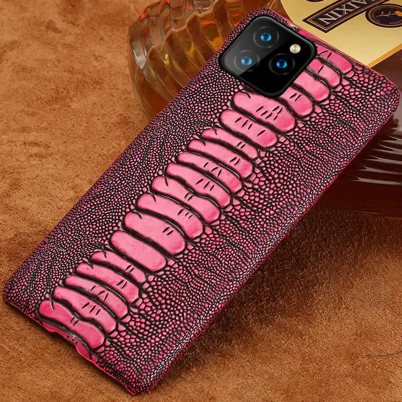 Розовый Чехол из натуральной воловьей кожи для телефона Apple iPhone 11 11 Pro 11 Pro Max X XS xsmax XR 5s se 5 6 6s 7 8 plus Роскошный чехол - Цвет: Розовый