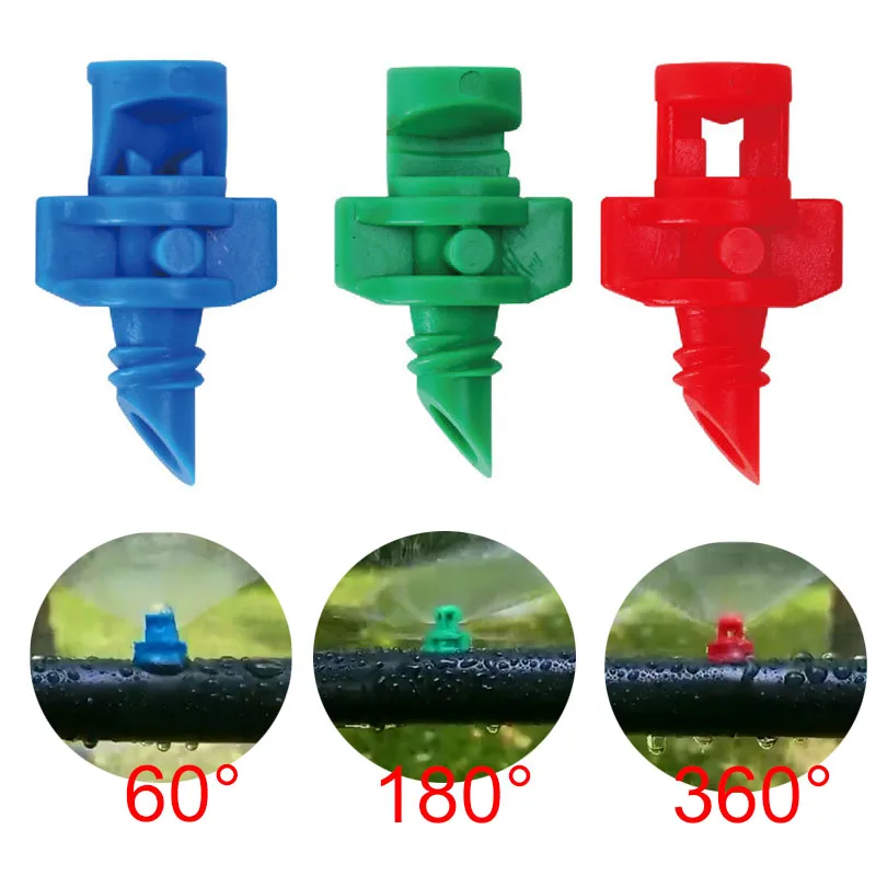 

Simple Refraction nozzle 50pcs 90° 180° 360° Angle Watering Flower Mist Nozzle Threaded connection Garden Fruit Tree Irrigation