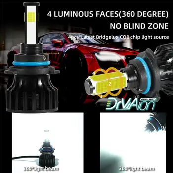 

H1/H4/H7/H11/9005/9006 Car Lights D8 4-side Mini LED Headlights 6500K Positive White Light Car Headlight Bulbs Car Accessories
