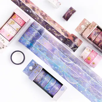 

4pcs/set Starry Sky Cherry Blossoms Bullet Journal Washi Tape Set Adhesive Tape DIY Scrapbooking Sticker Japanese Stationery